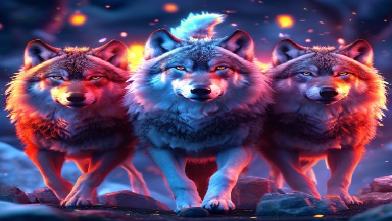 4 Wolf Drums